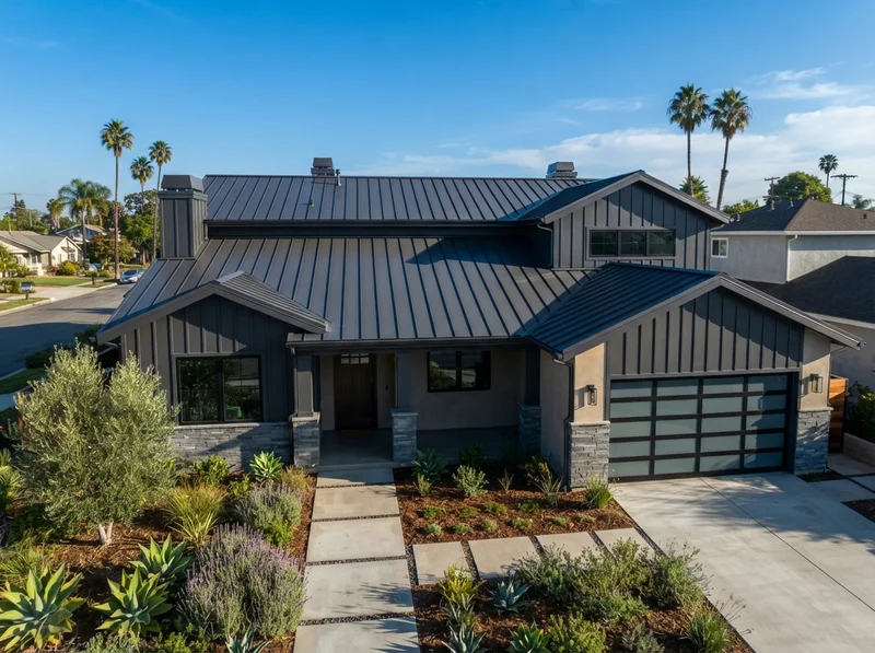 Charcoal metal roof installation in Panorama City Charcoal metal roof installation in Panorama City